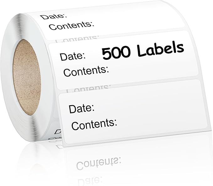 500pcs Food Labels - 1 x 3 Inch Removable, No Residue for Food Containers, Mason Jars
