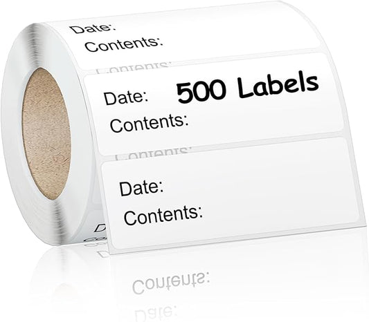 500pcs Food Labels - 1 x 3 Inch Removable, No Residue for Food Containers, Mason Jars