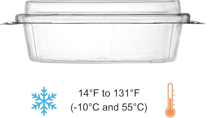 8oz Tall Dome RPET Clear Hinged Lid Deli Container- 200Pcs
