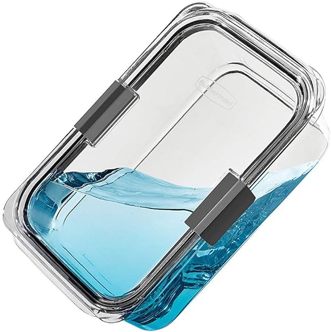 Rubbermaid Brilliance Large Food Storage Container, 9.6 Cup, BPA-Free, Leak-Proof, Clear