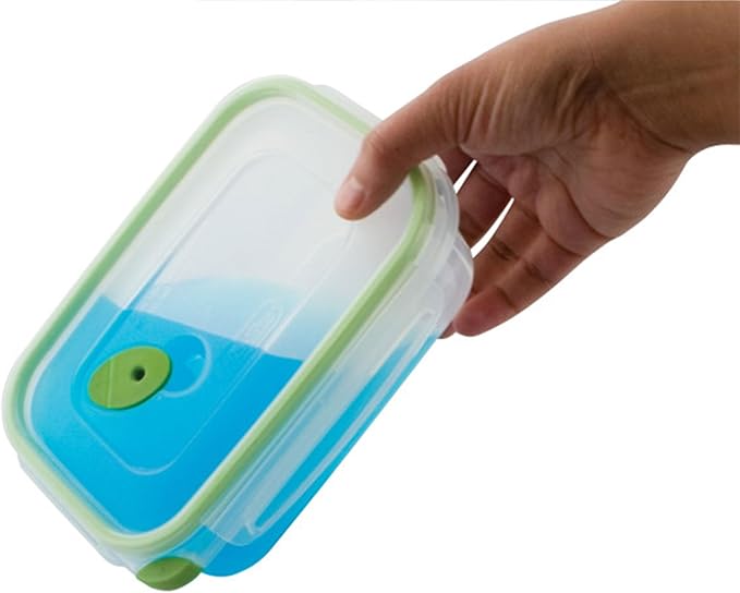 Sterilite Ultra-Seal 3.1 Cup Rectangle, Airtight Food Storage Container, Latching Lid, Microwave and Dishwasher Safe, Clear With Green Gasket, 12-Pack