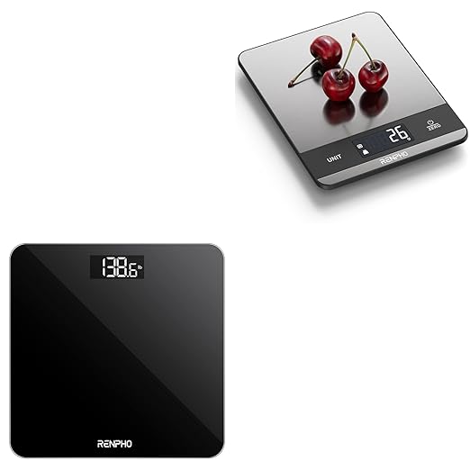 RENPHO Digital Bathroom Scale and Digital Kitchen Scale Bundle