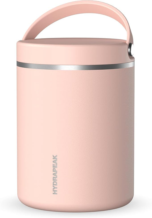 Hydrapeak 32oz Stainless Steel Vacuum Insulated Thermos Food Jar | Thermos for Hot Food and Cold Food, Wide Mouth Leak-Proof Soup Thermos for Adults, 10 Hours Hot and 16 Hours Cold (Peony)