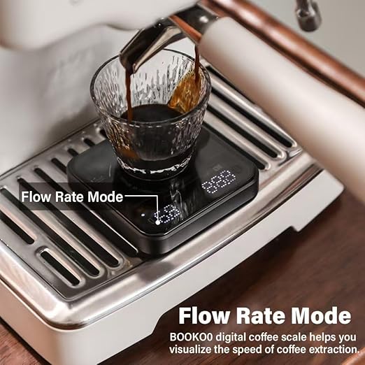 Coffee Scale Espresso Scale with Timer Mini Digtial Coffee Scale Rechargeable with Auto Mode Flow Rate Mode for Coffee Extraction Scale for Coffee APP Bluetooth Connection Coffee Bean Scale