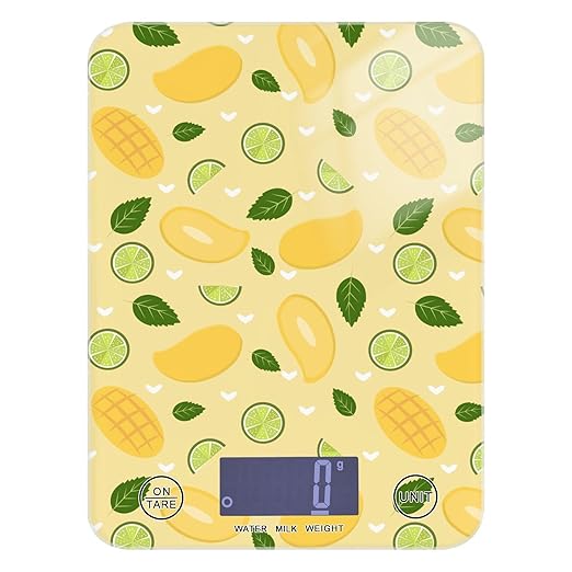 Food Scale Kitchen Scale Food Scales Digital Weight Grams and Ounces Small Electronic Food Scale for Baking Cooking Yellow Mango