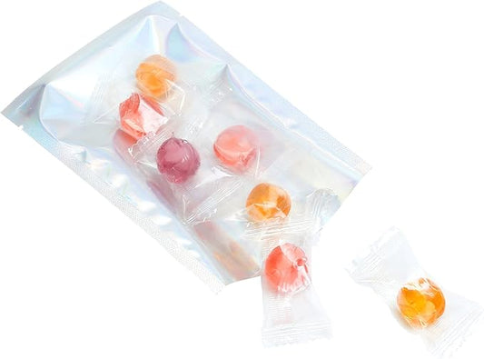 QQ Studio 100 PCS Metallic Mylar Foil Open Top Sealable Bags (7x10cm (2.7x3.9"), Clear & Holographic)