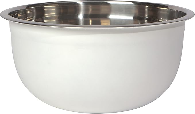 Now Designs Matte Coated Steel Mixing Bowls, White, 5 qt, 3 qt, 1.5qt, Set of 3