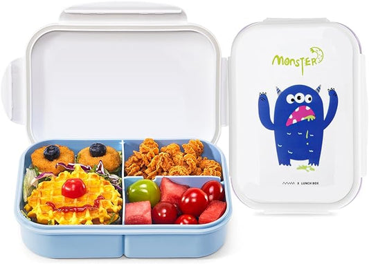 MISS BIG Bento Box - Leakproof Kids Lunch Box, No BPAs & Dyes, Microwave/Dishwasher/Safe (1150ml Blue)