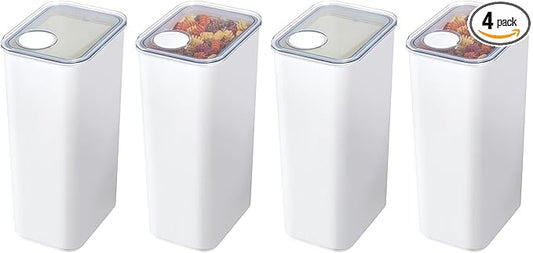 iDesign Extra Large Airtight Kitchen Canister with Removable Pour Cap - Set of 4 - White