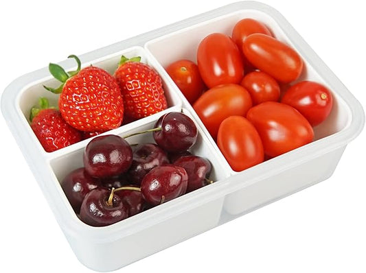 carrotez 3 Compartment Portion Control Container, Food Storage Container with 3 Removable Compartments, Reusable, BPA Free, 4.64 Cup (1100ml)