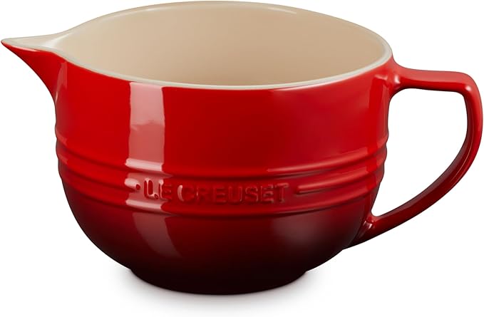 Le Creuset Stoneware Signature Batter Bowl, 3.25qt., Cerise