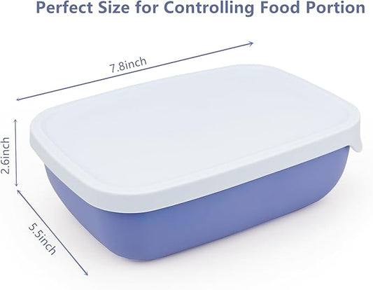 CARTINTS Silicone Lunch Box, Silicone Food Containers for Meal-Prep, Camping, Work, Silicone Bento Box with 3 Compartments and lid, Food Grade & Microwave Safe, 7.8'' x 5.5'', 1000ml