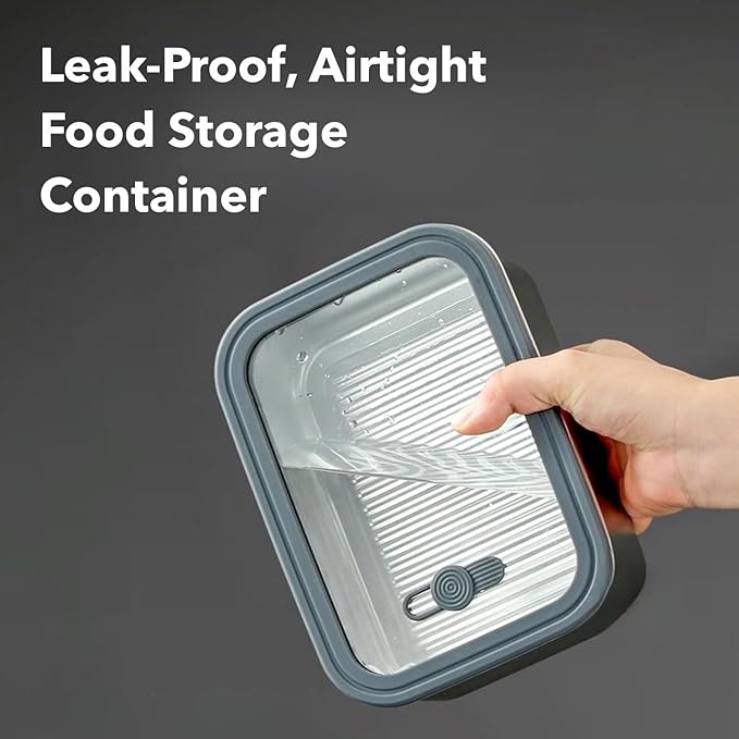 Stainless Steel Food Storage Containers-3Pcs Leakproof, Airtight Stainless-Steel Bowls with Lids, Freezer/Dishwasher/Microwave Safe Containers, Durable & Stackable Stainless Steel Containers with Lids