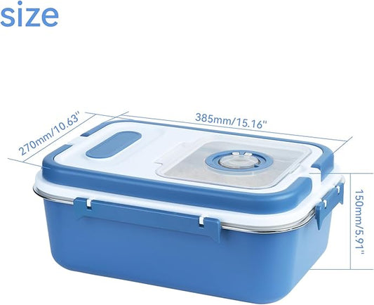 15lbs Stainless Steel Flour Storage Bin Airtight Rice Storage Container Metal Cereal Grain Dry Food Storage Boxes for Kitchen Countertop Pantry, Blue