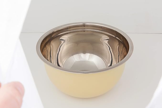 Now Designs Matte Coated Steel Mixing Bowls, Sunrise Yellow, 5 qt, 3 qt, 1.5qt, Set of 3