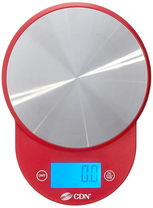 CDN ProAccurate Digital Kitchen Scale, 11 lb, Red