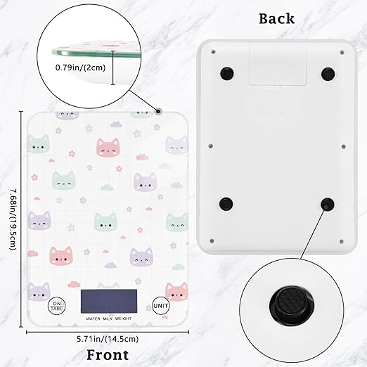 Food Scale Kitchen Scale for Baking Cooking Digital Food Weighing Measuring Scale Small Waterproof Electric Food Scale Cute Cat Face