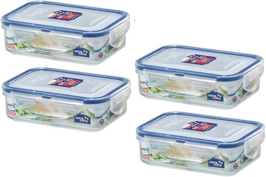 Lock & Lock, No BPA, Water Tight, Food Container, with 2 Divider Cups, 1.5-cup, 12-oz, Pack of 4, HPL810C
