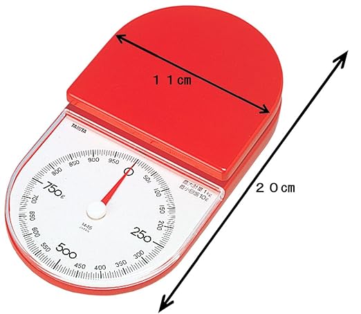 Tanita 1445-RD Cooking Scale, Kitchen Scale, Cooking, Analog, 2.2 lbs (1 kg), 0.1 oz (5 g) Unit, Red