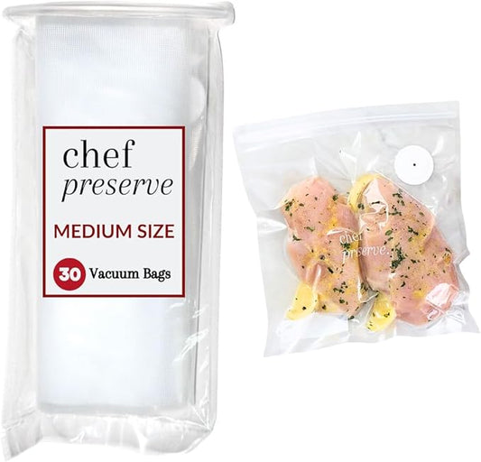 Chef Preserve Vacuum Sealer Bags Medium Size 30 Bags