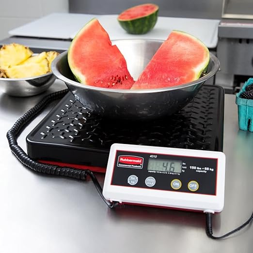 Rubbermaid Commercial Products Digital Receiving Scale, 400-Pound Capacity, Heavy-Duty Non-Skid Shipping and Postal Scale, Food Scale for Kitchen/Restaurant