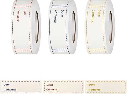 360Pcs Removable Freezer Labels, 1x3 inch Food Storage Stickers, Waterproof, Oil Resistant, Easy to Clean and Write Food Labels, Suitable for Kitchen, Restaurants, Markets, Office