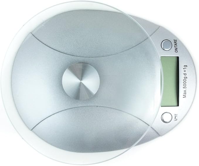 Fox Run Digital Kitchen Scale with Removable Glass Tray, 7.25 x 6 x 1.5 inches, Multicolored