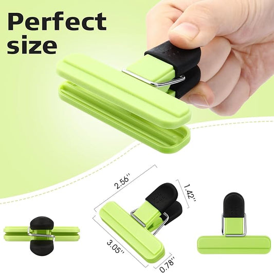 20 Pcs Chip Bag Clips Plastic Heavy Duty Food Bag Clips Heavy Seal Grip for Food Storage Snack, 3.07 x 2.56 x 1.46 Inch(Green)