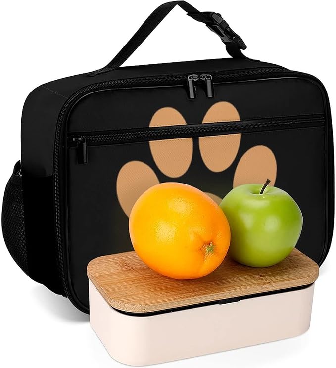 Paw Print Reusable Lunch Box Insulated Lunch Bag Cooler Bag Lunchbox Meal Food Container Tote Bag for Women Kids Girls Boy School Camping Hiking Picnic Beach Travel