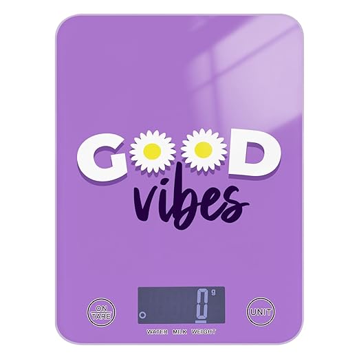 Food Scale Kitchen Scale Food Scales Digital Weight Grams and Ounces Small Electronic Food Scale for Baking Cooking Good Vibes