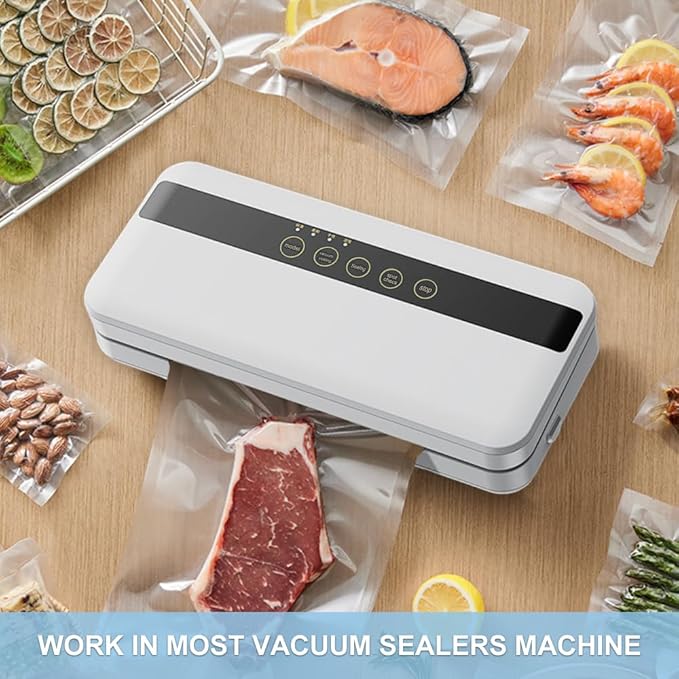 150pcs Vacuum Sealer Bags, Gallon 11"x16" and Quart 8"x12" and Pint 6"x10" Food Saver Bags, Pre-cut Commercial Grade Vac Bags for Food Storage, BPA Free, Heavy Duty, Meal Prep or Sous Vide