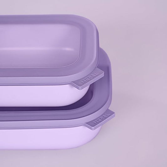Mepal Cirqula 3000ml / 101oz Circular Rectangular Multi Food Storage & Serving Container with Transparent Lids | Perfect for Food Prep | Microwave & Dishwasher Safe | Nordic Black | Made in Holland