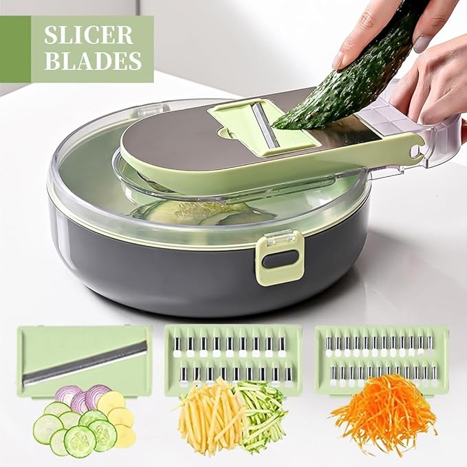 Mandoline Slicer for Kitchen, Food Chopper, Vegetable Slicer with Container