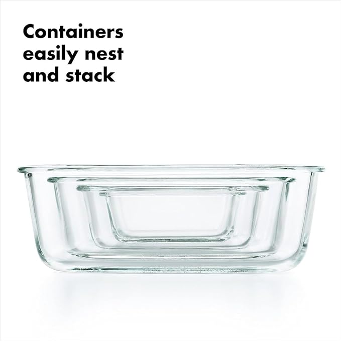 OXO Good Grips 2 Cup Smart Seal Glass Round Food Storage Container, Clear, 1 Count (Pack of 1)