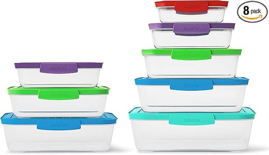 Sistema Nest It Food Storage Containers with Lids, 8-Pack