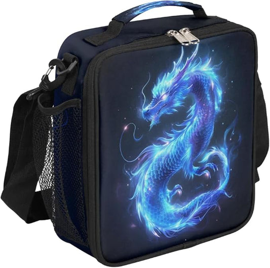 Lunch Box for Kids Boys Girls Water Dragon Kids Lunch Bag Insulated Lunch Bag Tote with Adjustable Shoulder Strap Teens Lunchbox Cooler School Picnic