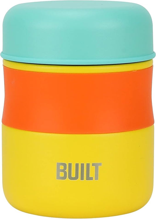 BUILT 10 Ounce Vacuum Insulated Food Jar Tumbler Double Wall Citrus Sunrise Stripe