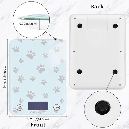 Food Scale Kitchen Scale Food Scales Digital Weight Grams and Ounces Small Electronic Food Scale for Baking Cooking Paw Prints