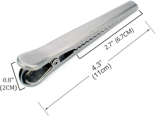 Flammi Set of 6/12 Bag Clips Stainless Steel Air Tight Sealing Clips (Set of 12)