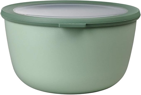 Mepal Cirqula 101oz/3,000ml Multi Food Storage & Serving Bowl with Transparent Lids | Perfect for Food Prep | Microwave & Dishwasher Safe | Nordic Sage | Made in Holland