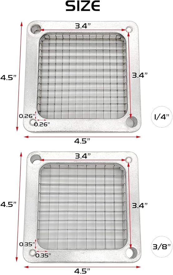 Commercial French Fry Cutter, 1/4" & 3/8" Aluminum Frame S-Steel Blade Quick Chopper Machine Easy for Onion Tomato Pepper Potato