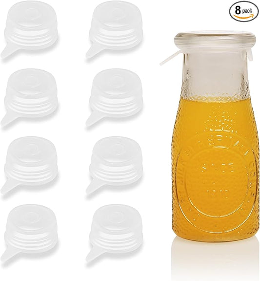 Extra Small Silicone Stretch Lids 1.6 Inch Reusable Silicone Jar Cover to Fit 1.6 Inch to 1.9 Inch Small Jars,Cans,Bottles 8 Pack