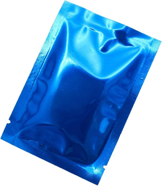 QQ Studio 100 PCS Metallic Mylar Foil Open Top Sealable Bags (8x12cm(3.1x4.7"), 100x Dark Blue)