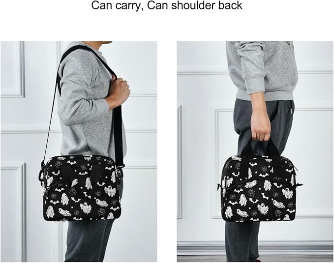 Skull Gothic Insulated Lunch Bag Reusable Lunch Tote Bag Cooler Bag for Women Men Adult Lunch Box with Adjustable Shoulder Strap Leakproof Lunch Bag for Work School Picnic Camping