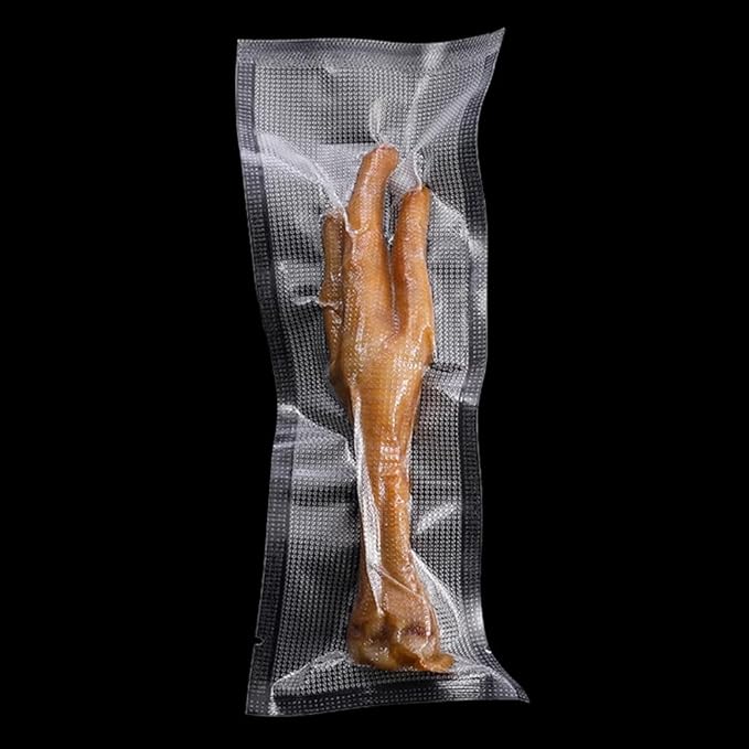 100 Pack Clear Vacuum Bags 1.57x5.9 inch (Inside Size 1.18x5.5 inch) for Food Saver Flat Open Top Embossed Vacuum Sealer Bag Food Storage Packaging Pouch with Tear Notch