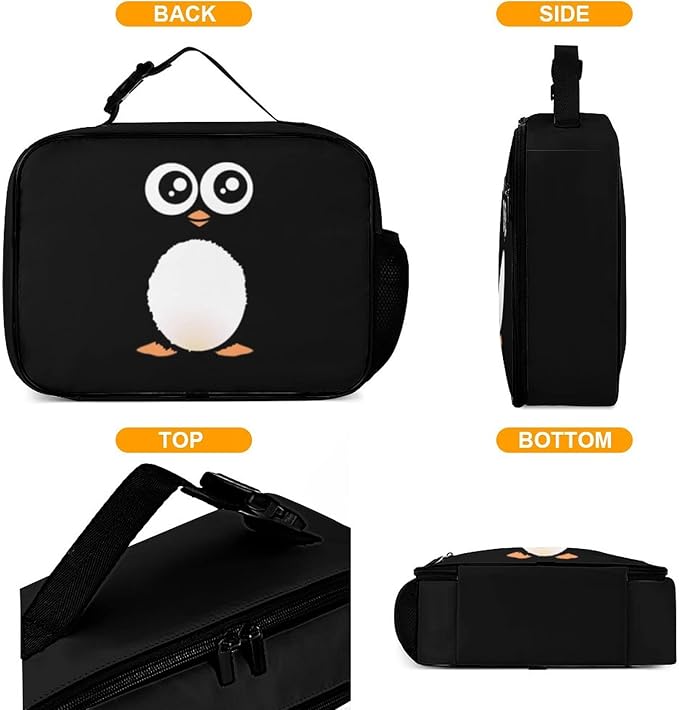 Penguin Reusable Lunch Box Insulated Lunch Bag Cooler Bag Lunchbox Meal Food Container Tote Bag for Women Kids Girls Boy School Camping Hiking Picnic Beach Travel