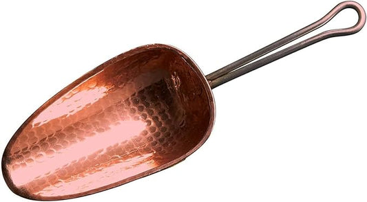 Sertodo Copper Scoop for Ice and Dry goods | Pure Copper, Heavy Gauge, Hand Hammered | Copper Handle | 1.5 Cup Capacity