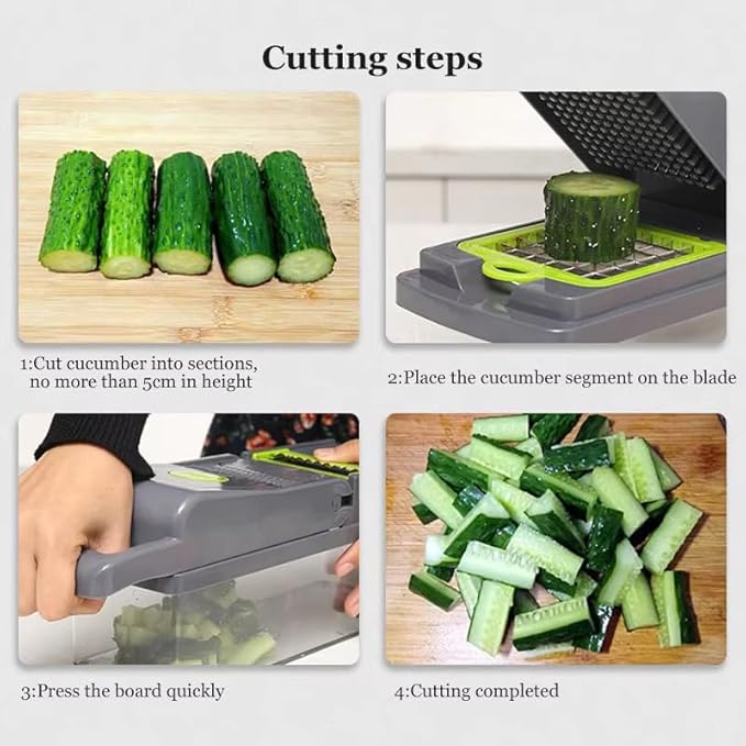 Vegetable Chopper, Multi 16 In 1 Manual Mandolin Fruit Vegetable Cutter Onion Dicer Veggie Slicer Vegetable Chopper, Cheese Slicer (16 in 1)