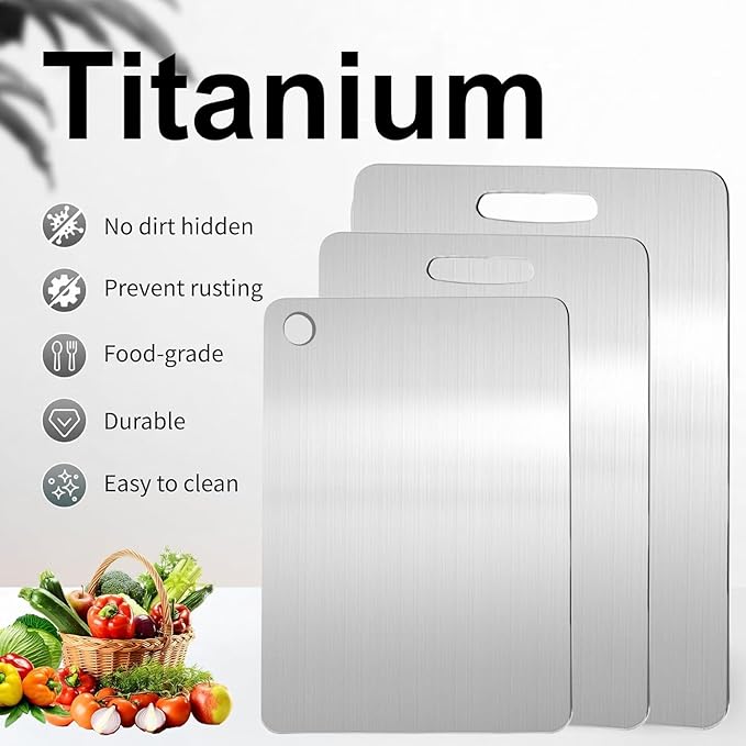 Katuchef Titanium Cutting Board,Katuchef Titanium Cutting Boards for Kitchen,Double-Sided Cutting Board for Vegetables and Meat, Easy to Clean and Store for Home Use(M+L+XL)