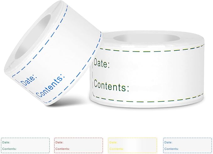 Removable Labels Easy Clean No Residue,Food Containers Labels Roll, Refrigerator Freezer Paper Label.Kitchen Labels (2 Rolls 300 Labels)